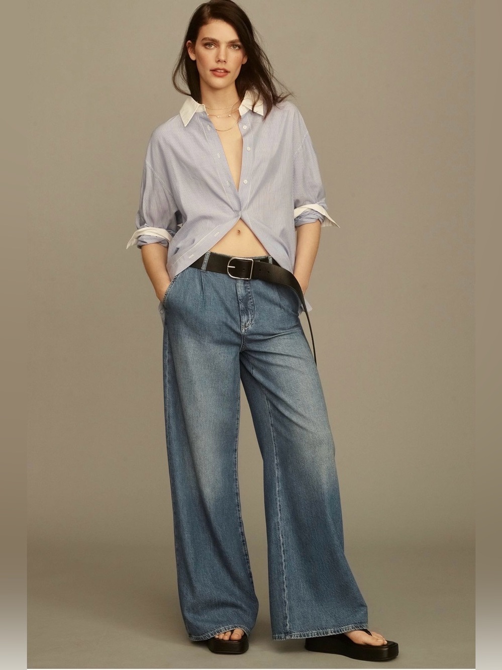 Anthropologie Pilcro Pleated High-Rise Wide-Leg Jeans, Various Sizes